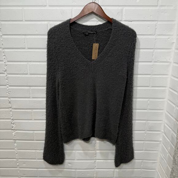 360 Sweater NWT Emory VNeck Wool Alpaca Blend Sweater Granite Gray Sz XS Soft - Picture 6 of 14